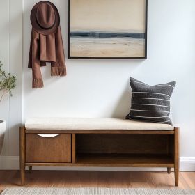 Accent Bench with Storage and Upholstered Cushion Accent Bench with Storage and Upholstered Cushion
